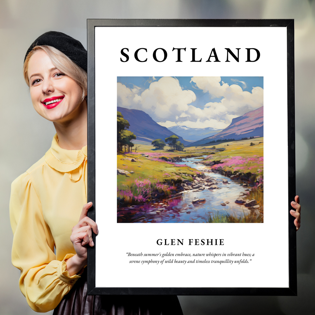 Person holding a poster of Glen Feshie