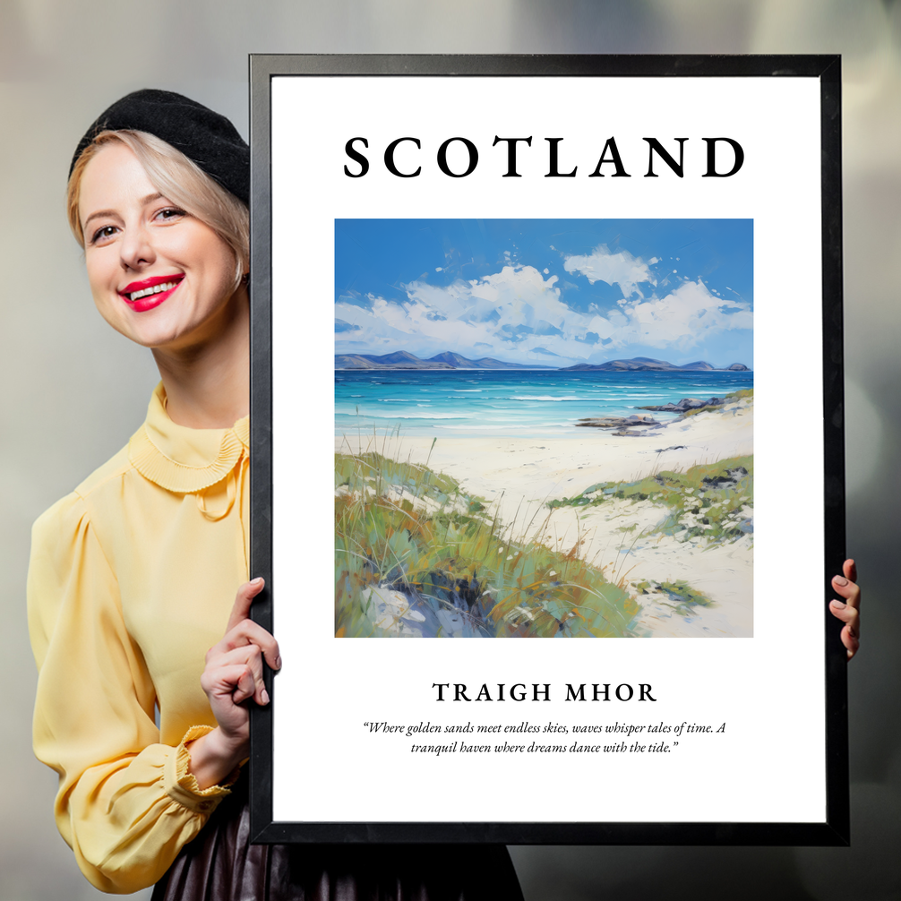 Person holding a poster of Traigh Mhor