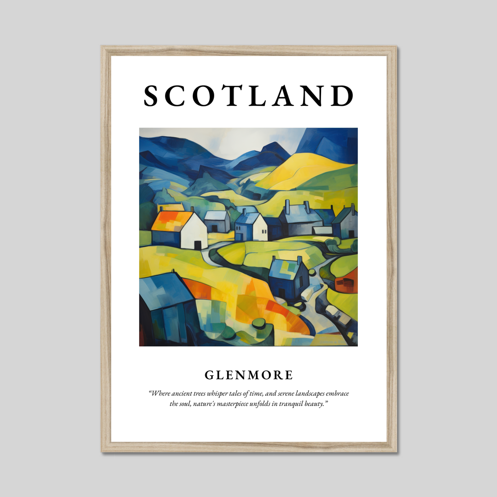 Poster in a natural frame with the word Scotland