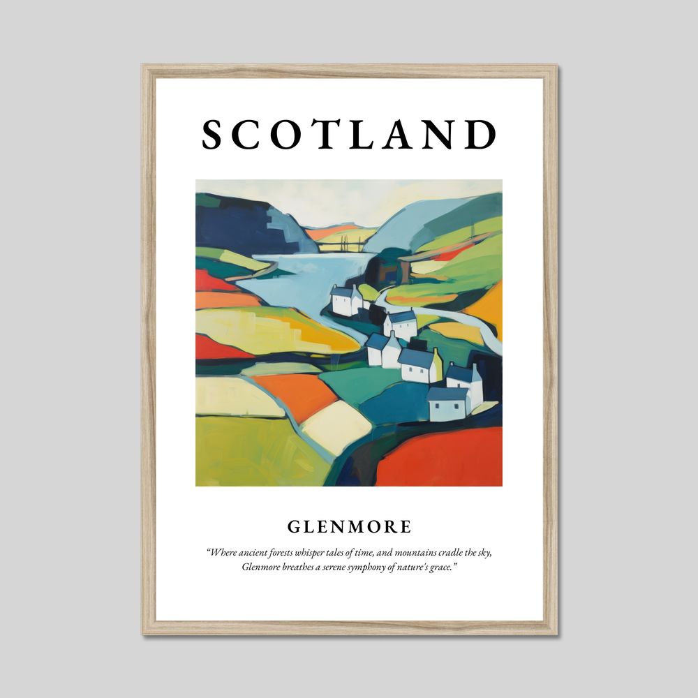 Poster in a natural frame with the word Scotland