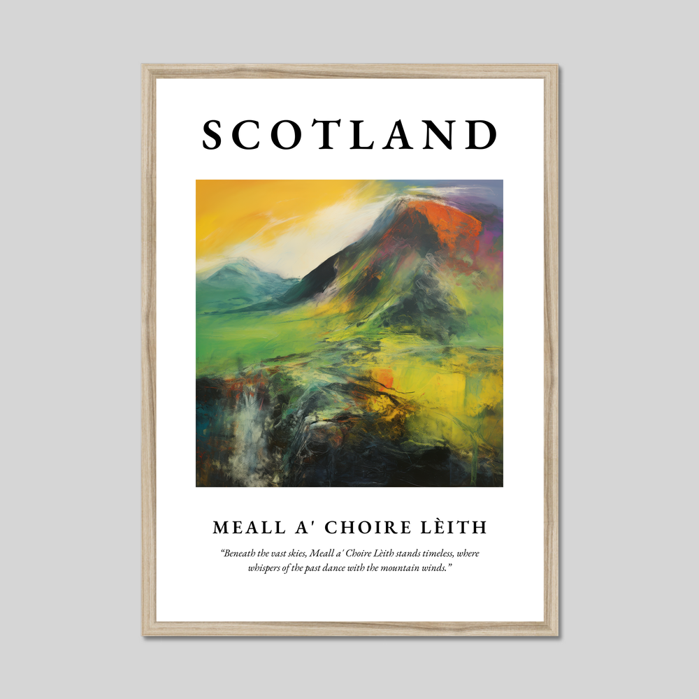 Poster in a natural frame with the word Scotland