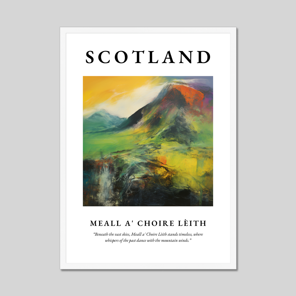 Poster in a white frame with the word Scotland