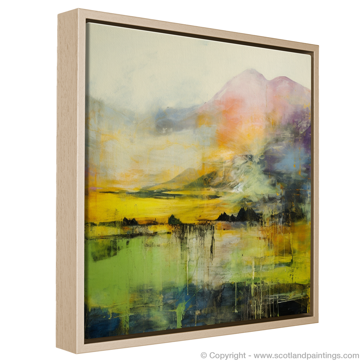 Painting and Art Print of Glen Orchy, Argyll and Bute entitled "Glen Orchy's Wild Rhapsody: An Abstract Expressionist Ode to the Scottish Highlands".