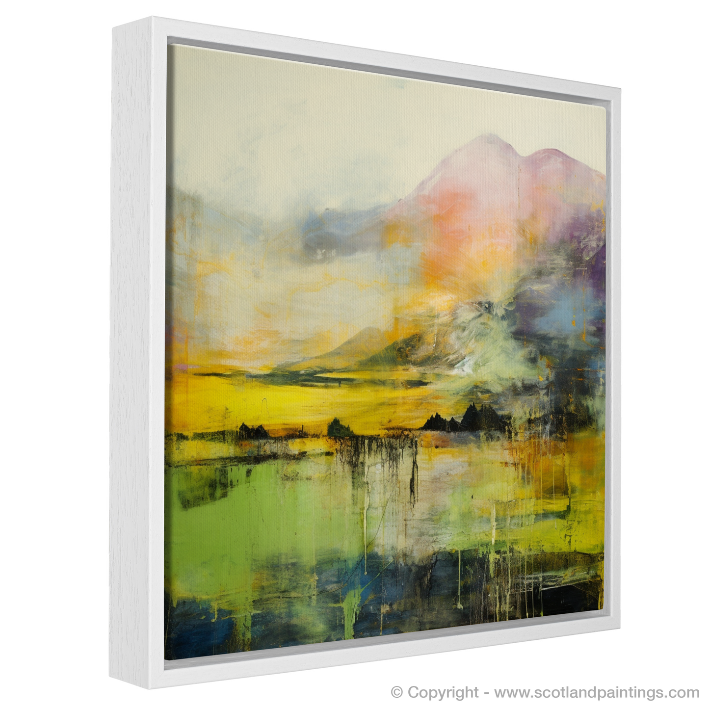 Painting and Art Print of Glen Orchy, Argyll and Bute entitled "Glen Orchy's Wild Rhapsody: An Abstract Expressionist Ode to the Scottish Highlands".