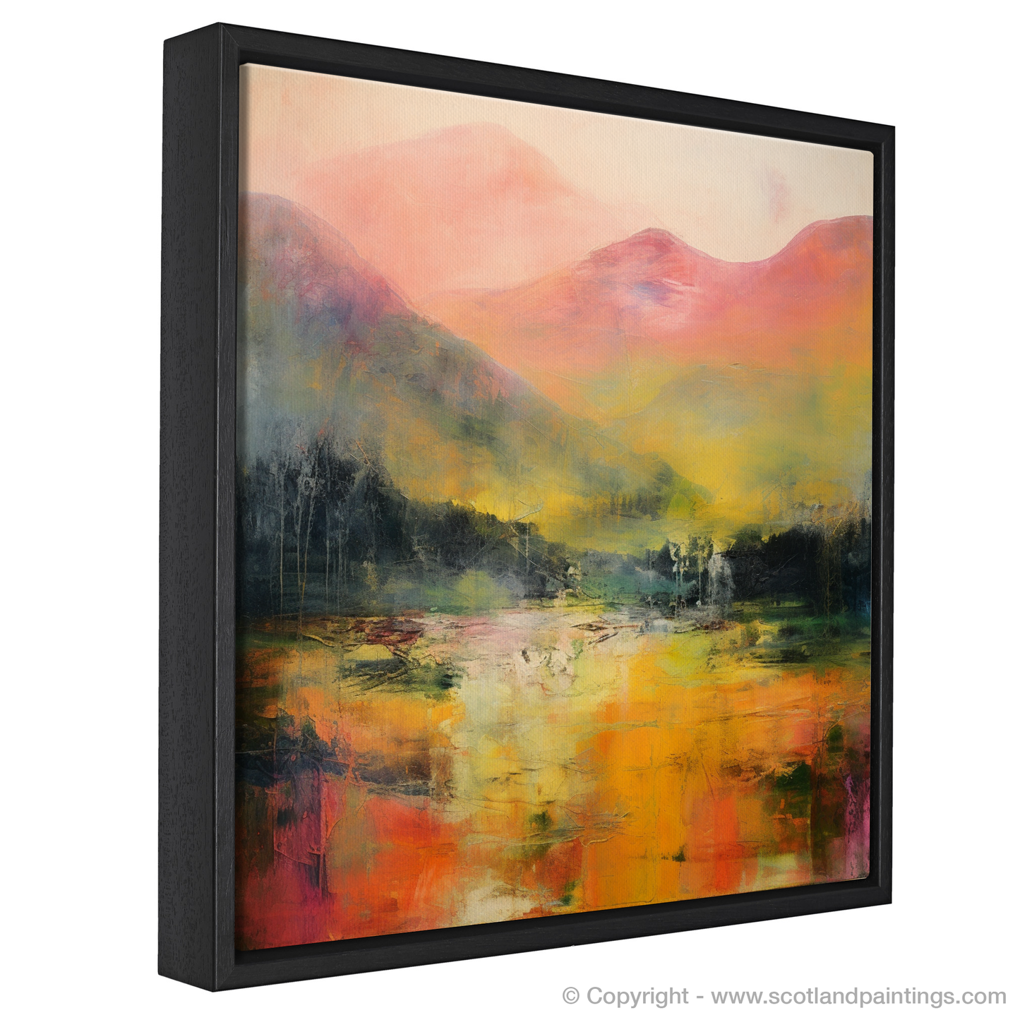 Painting and Art Print of Glen Orchy, Argyll and Bute entitled "Abstract Echoes of Glen Orchy".