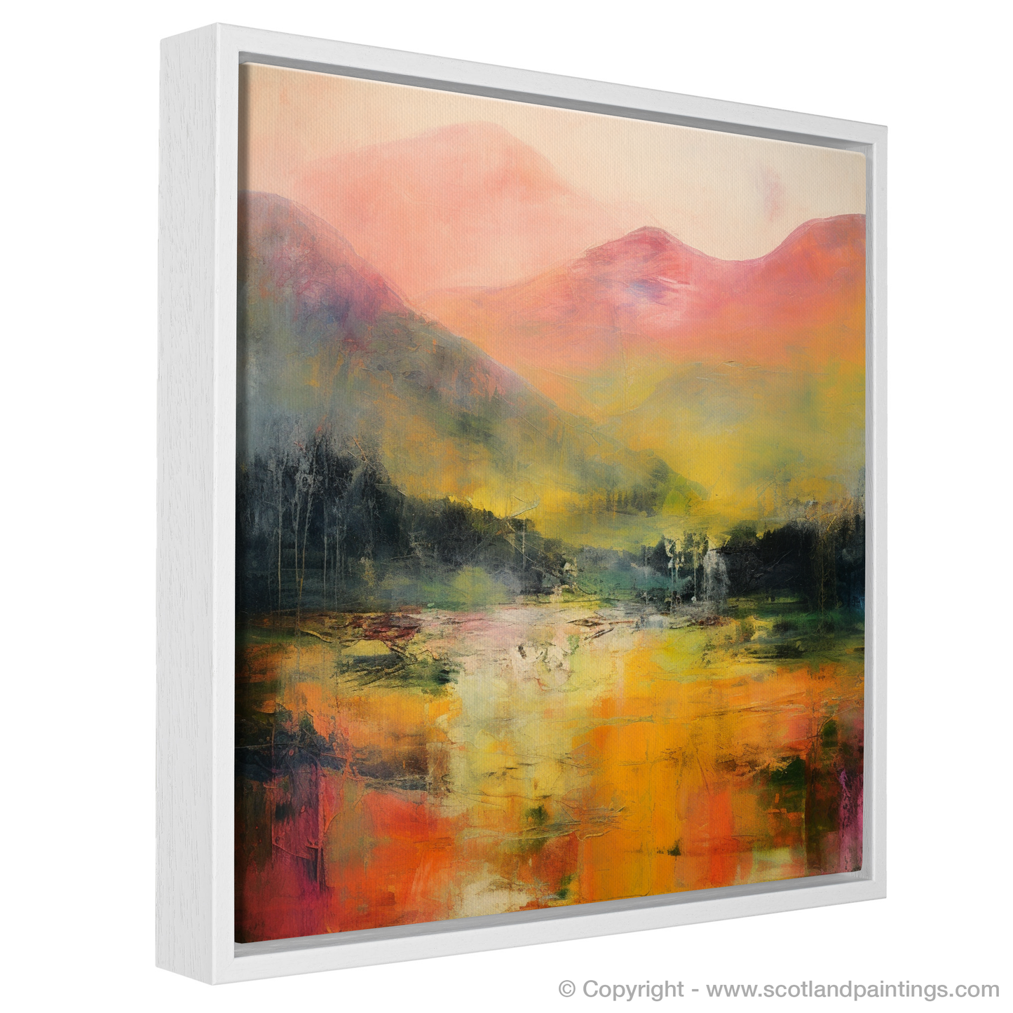 Painting and Art Print of Glen Orchy, Argyll and Bute entitled "Abstract Echoes of Glen Orchy".