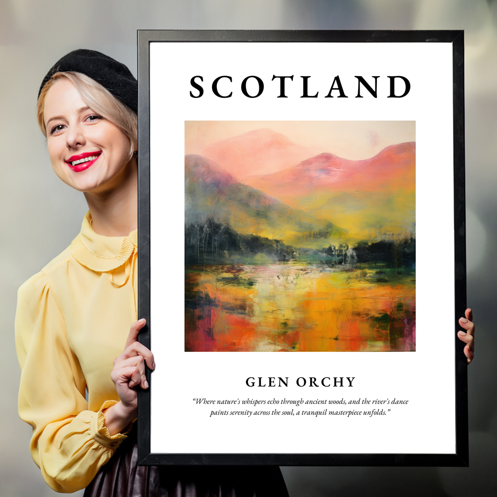 Person holding a poster of Glen Orchy