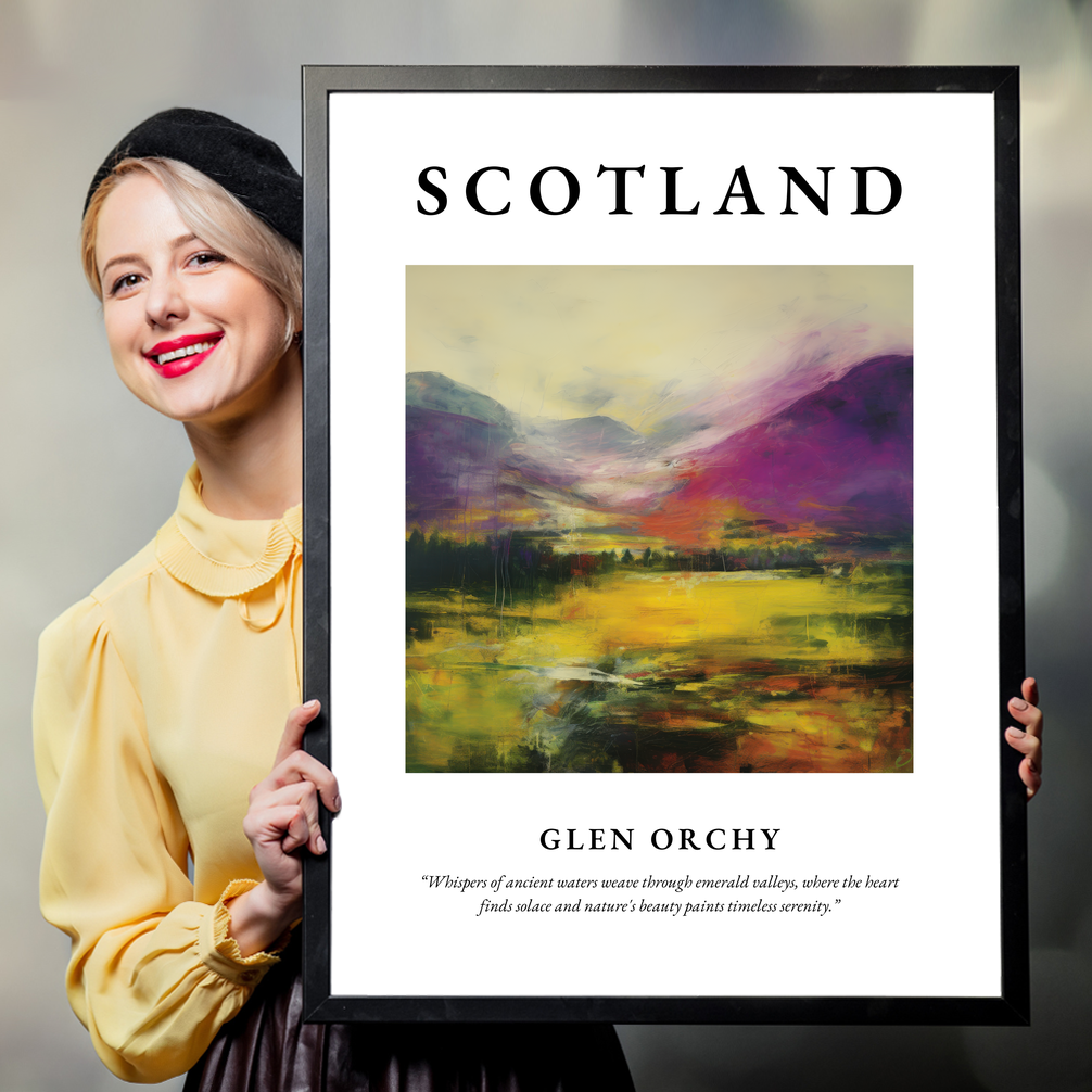 Person holding a poster of Glen Orchy