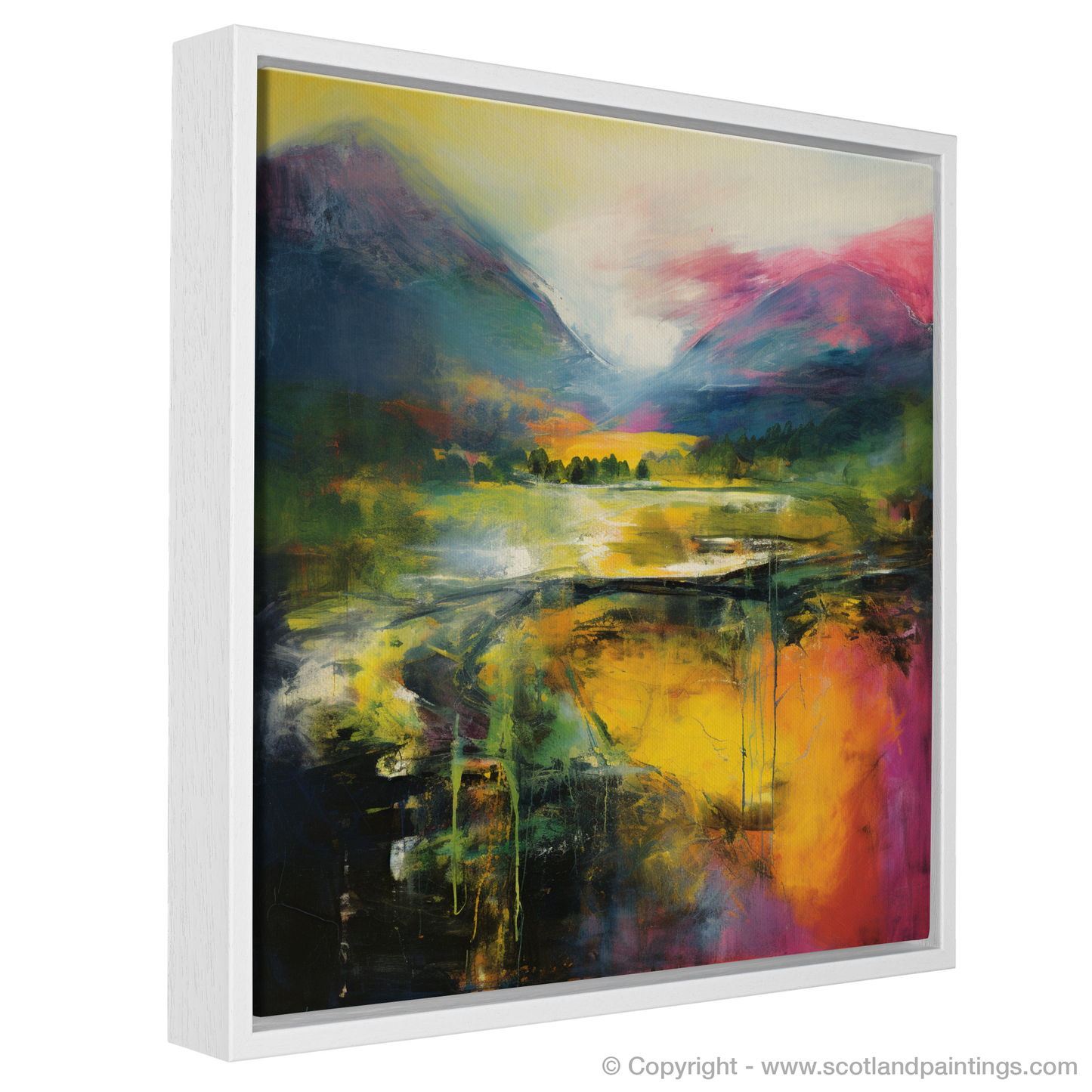 Painting and Art Print of Glen Orchy, Argyll and Bute entitled "Glen Orchy Unleashed: An Abstract Expressionist Ode to the Scottish Highlands".