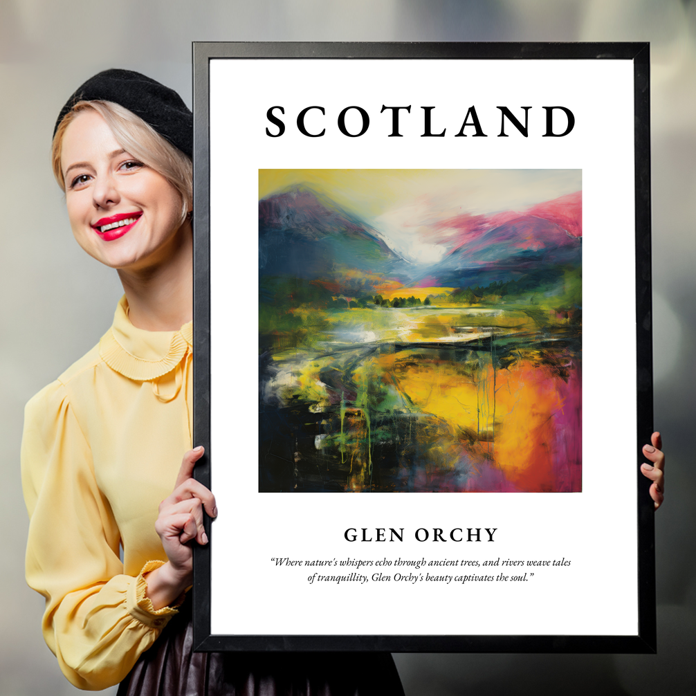 Person holding a poster of Glen Orchy