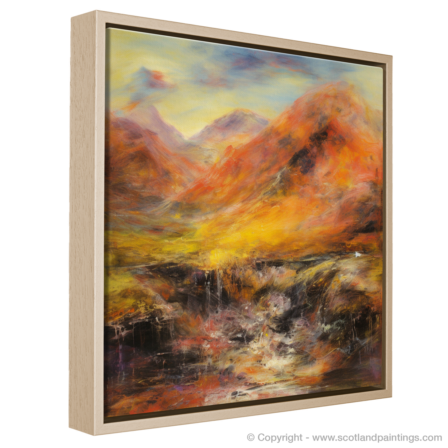 Painting and Art Print of Walker crossing River Coe in Glencoe entitled "Walker Crossing River Coe: An Abstract Expressionist Journey through Glencoe".