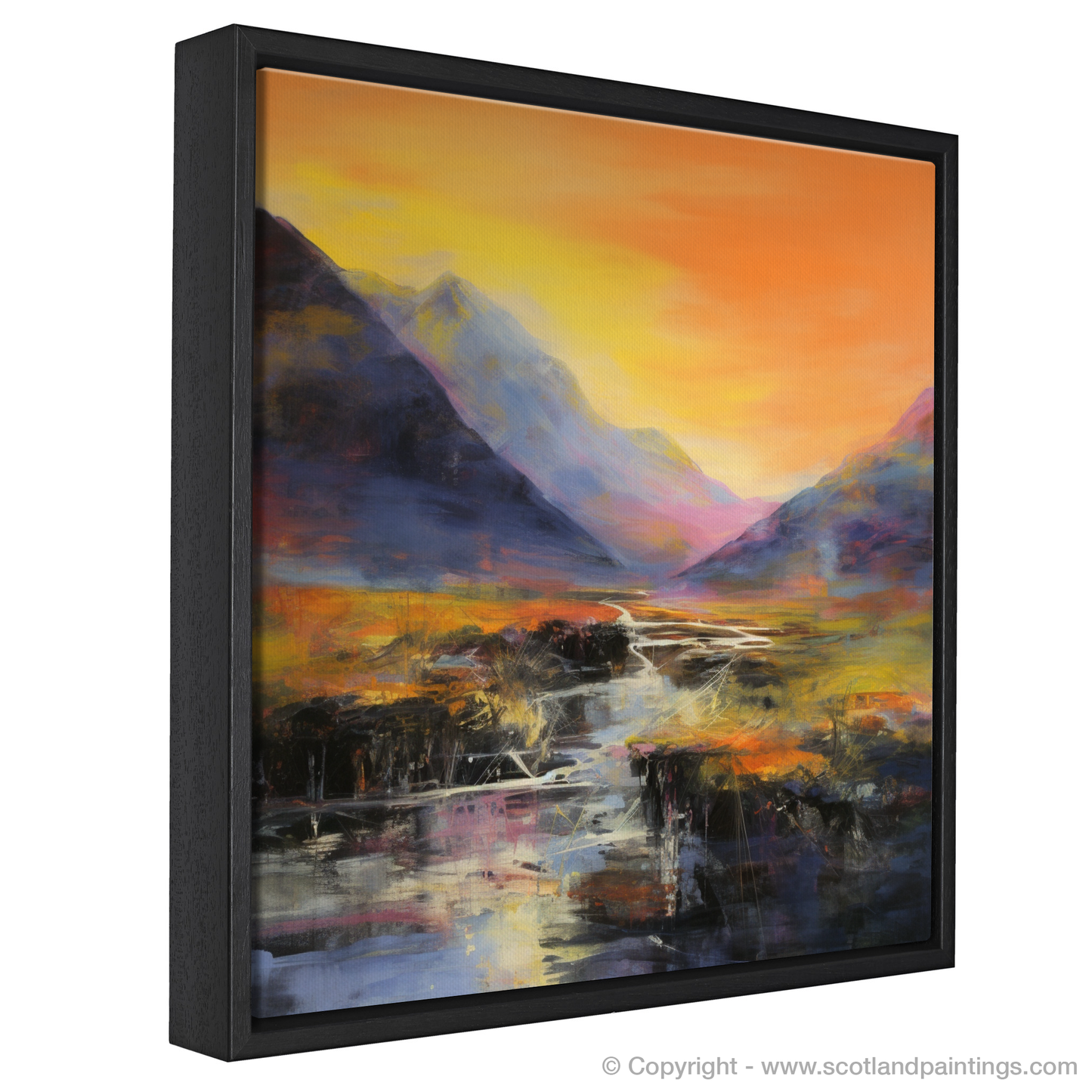 Painting and Art Print of Walker crossing River Coe in Glencoe entitled "Abstract Reverie: Walker's Crossing at River Coe".