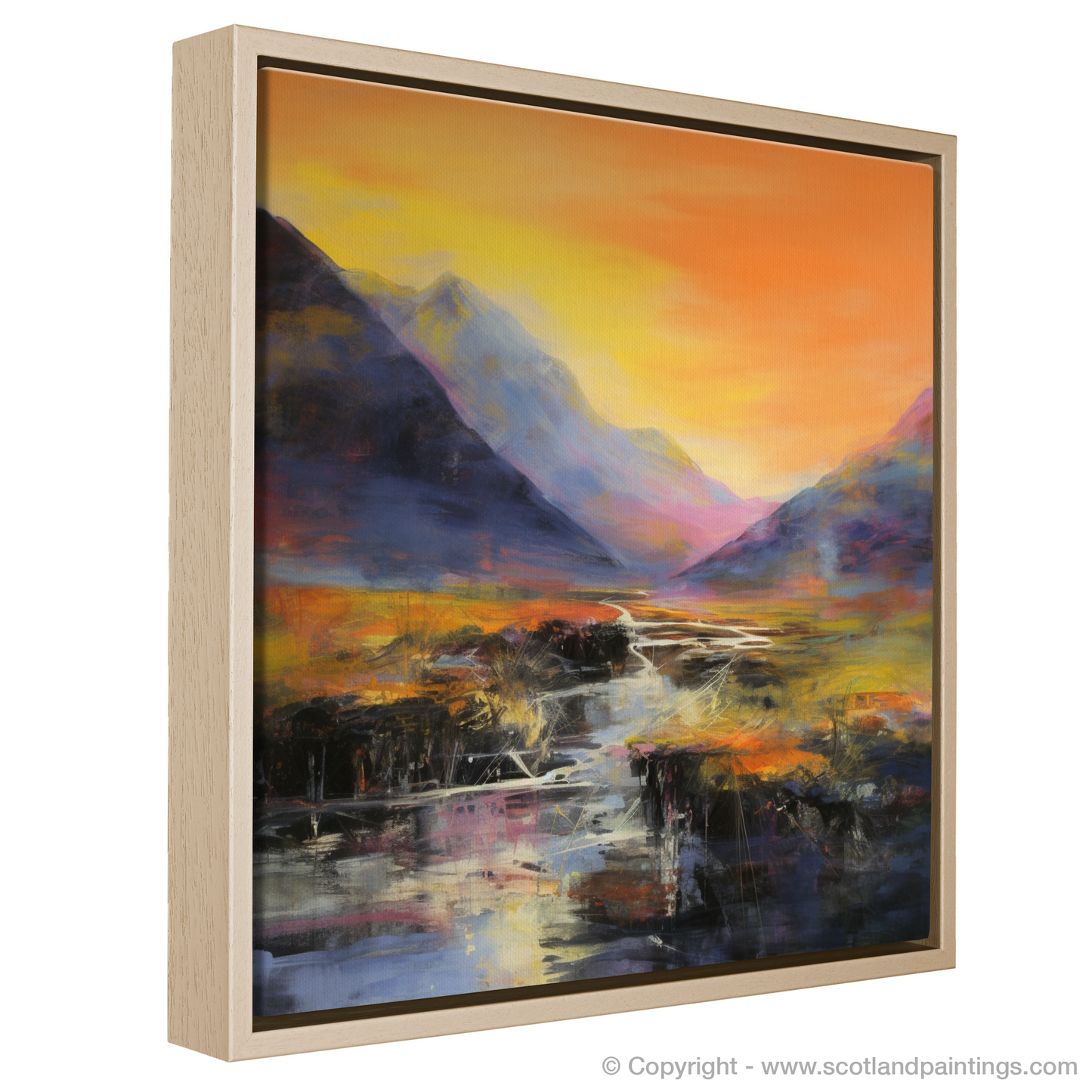 Painting and Art Print of Walker crossing River Coe in Glencoe entitled "Abstract Reverie: Walker's Crossing at River Coe".