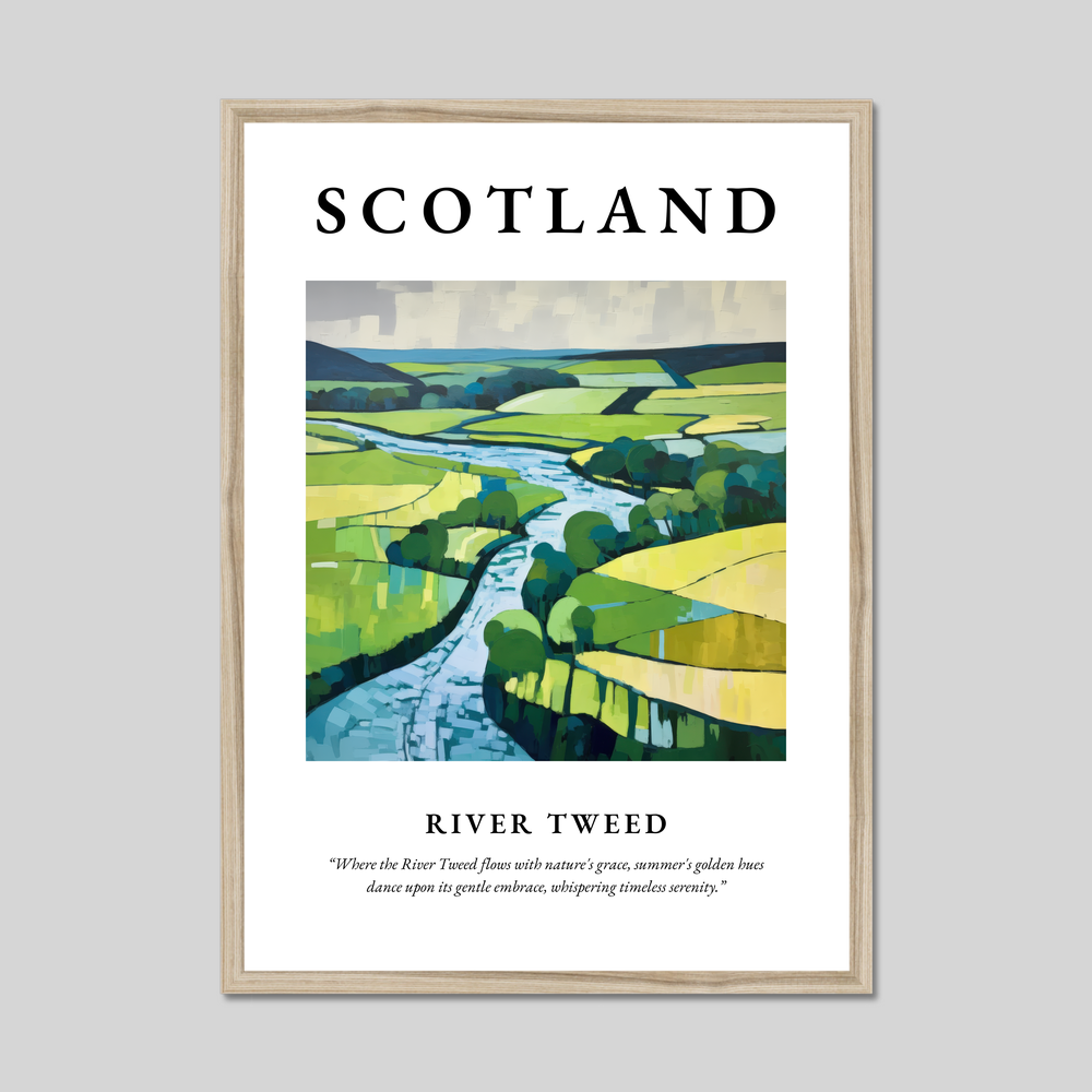 Poster in a natural frame with the word Scotland