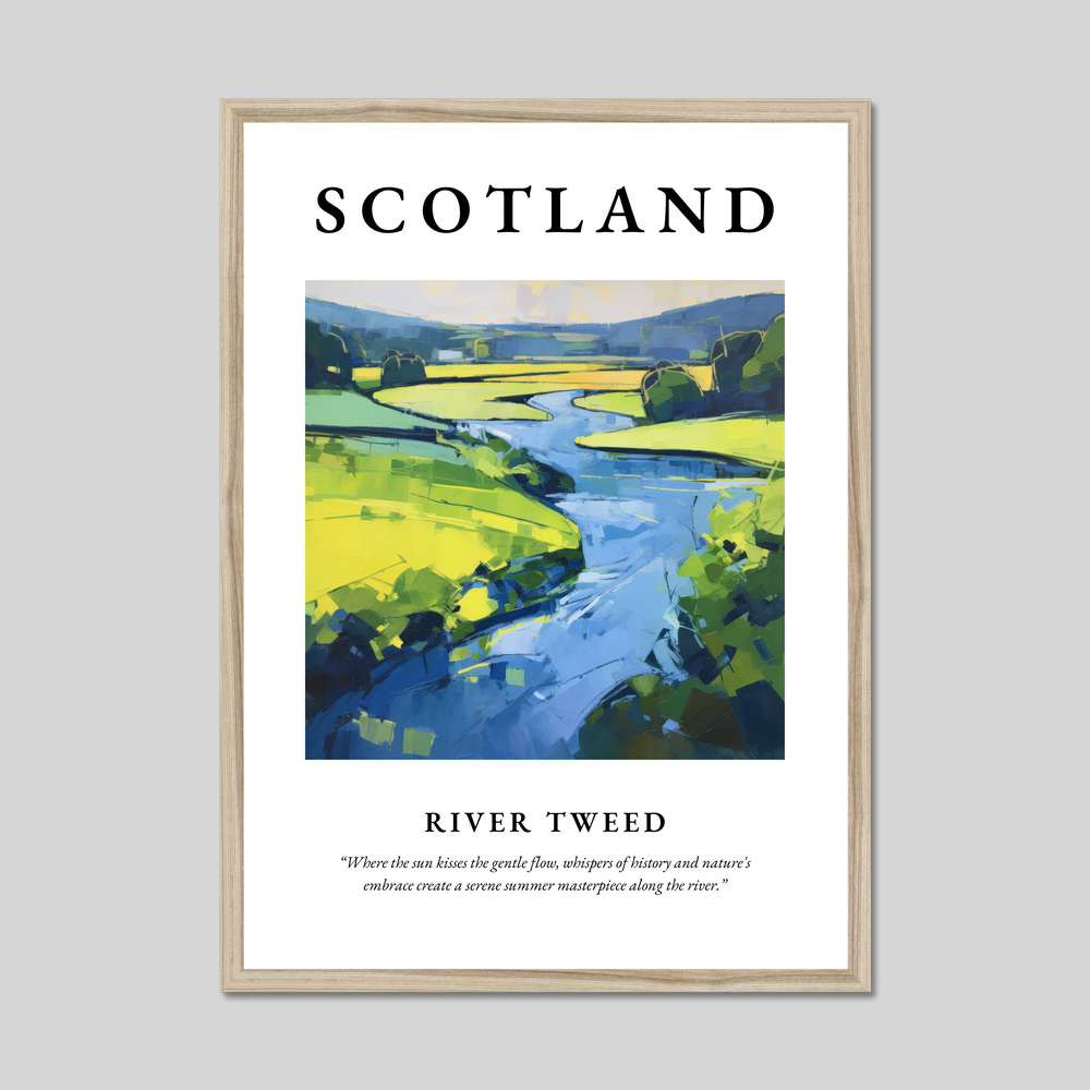 Poster in a natural frame with the word Scotland