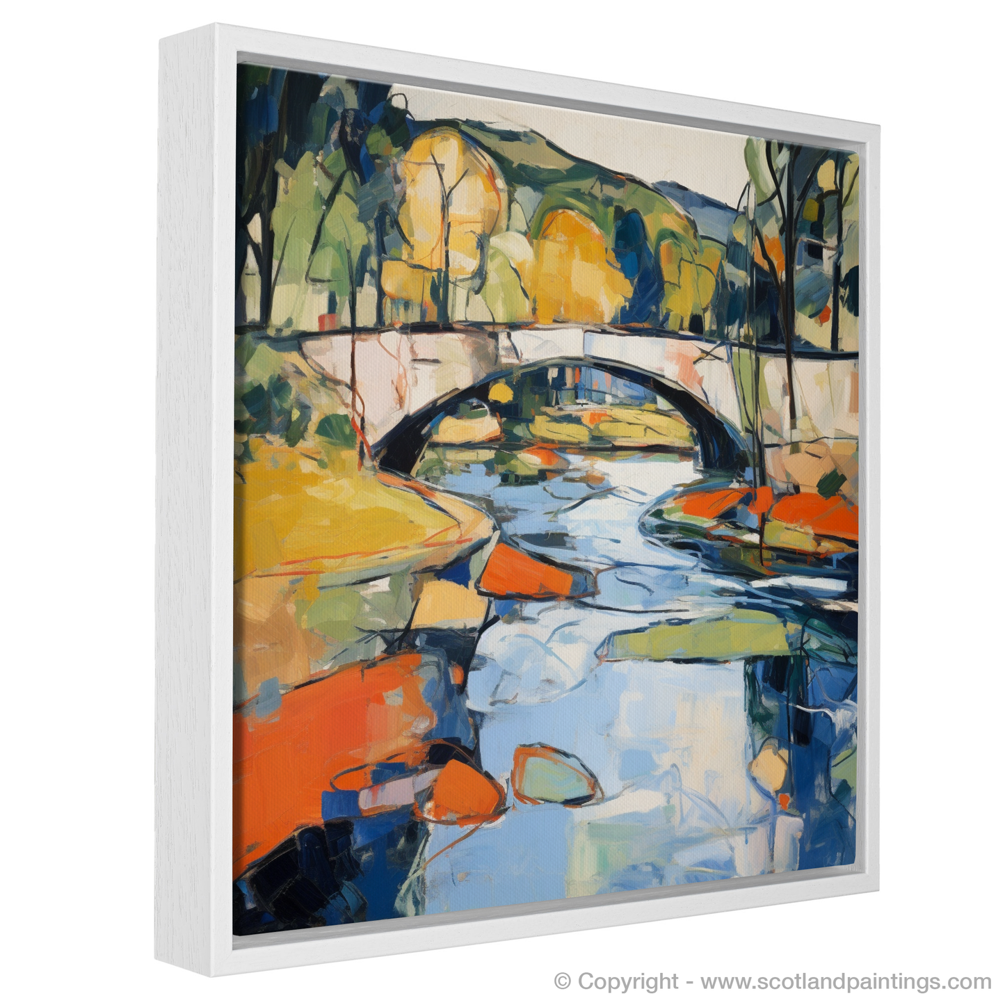 Painting and Art Print of River Earn, Perthshire in summer entitled "Sweeping Elegance of River Earn in Summer Abstraction".