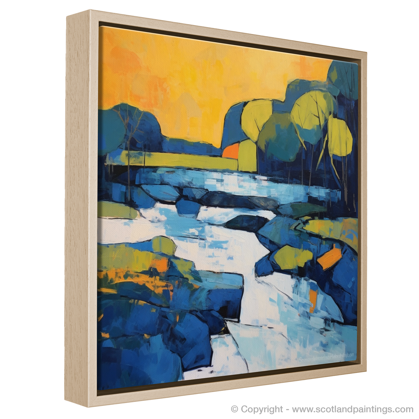 Painting and Art Print of River Earn, Perthshire in summer entitled "Summer Serenade on River Earn".