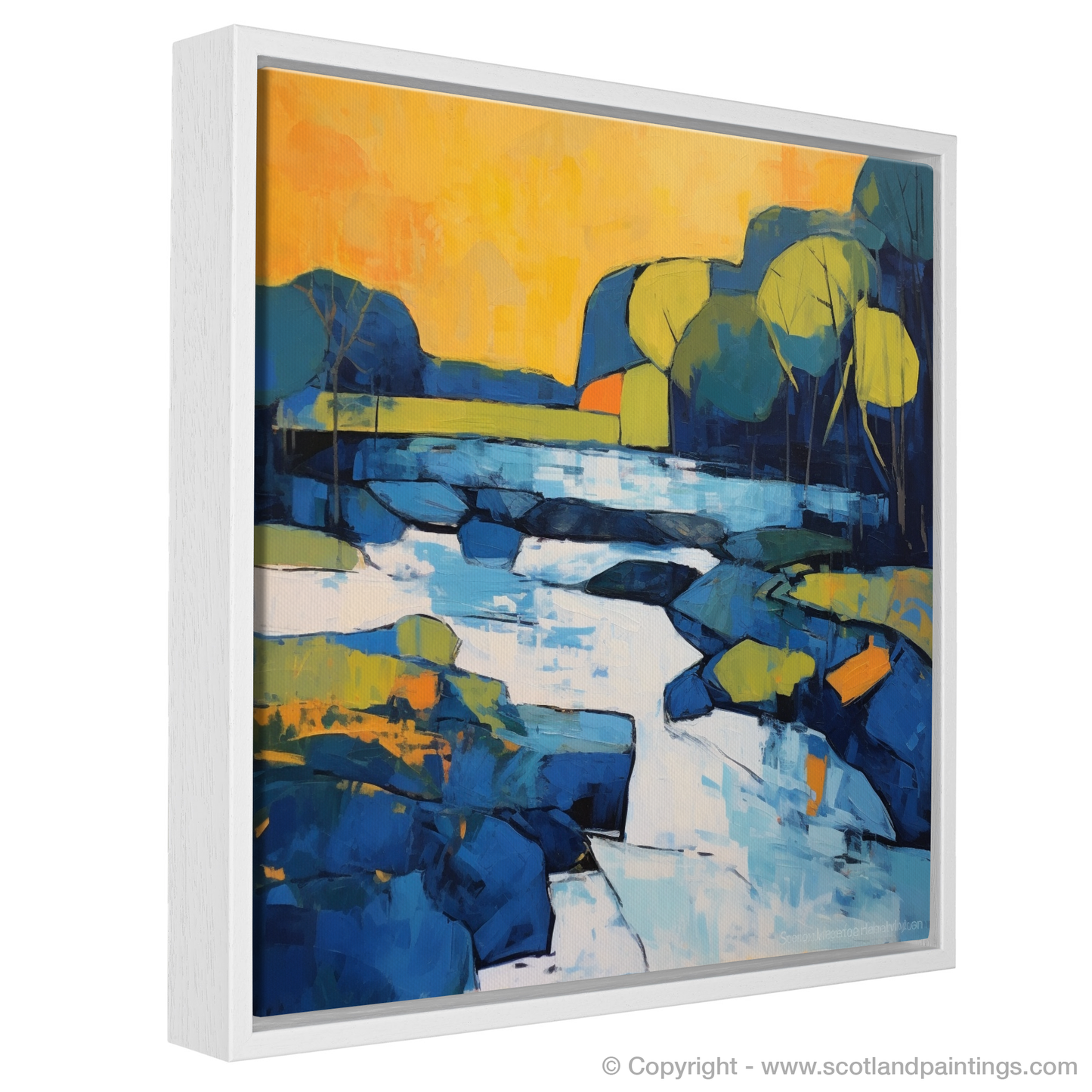 Painting and Art Print of River Earn, Perthshire in summer entitled "Summer Serenade on River Earn".