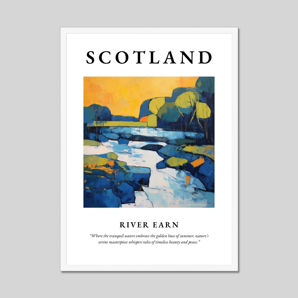 Poster in a white frame with the word Scotland