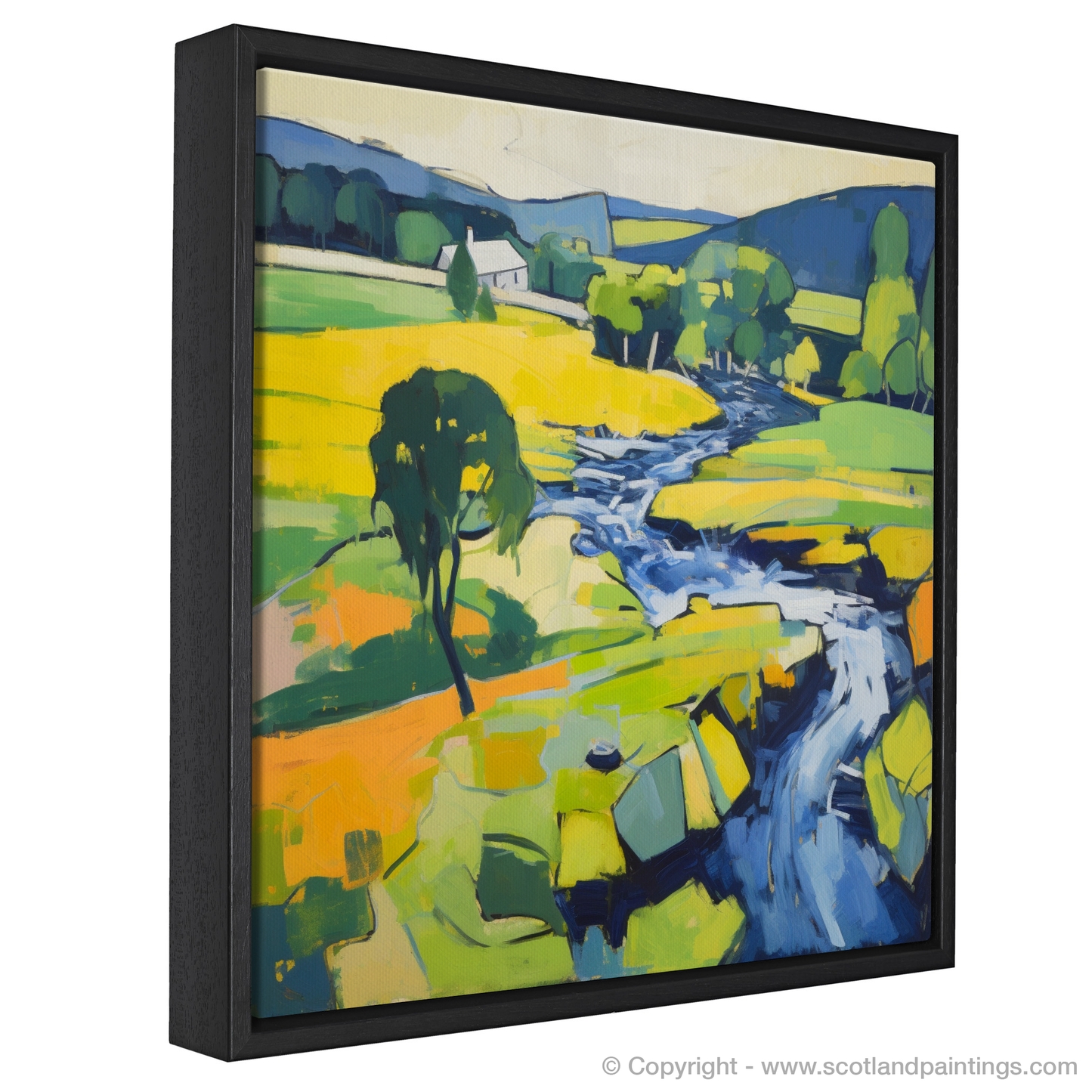 Painting and Art Print of River Earn, Perthshire in summer entitled "Summer Serenade on River Earn".