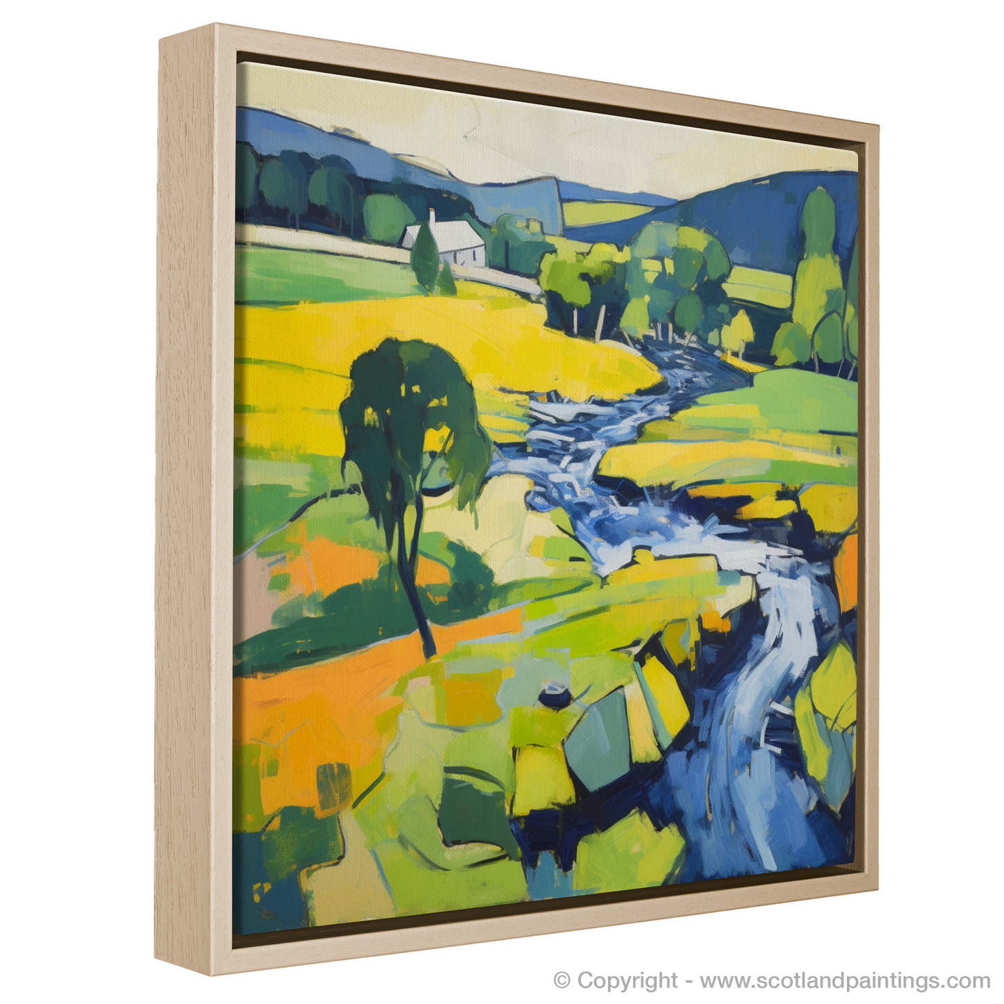 Painting and Art Print of River Earn, Perthshire in summer entitled "Summer Serenade on River Earn".