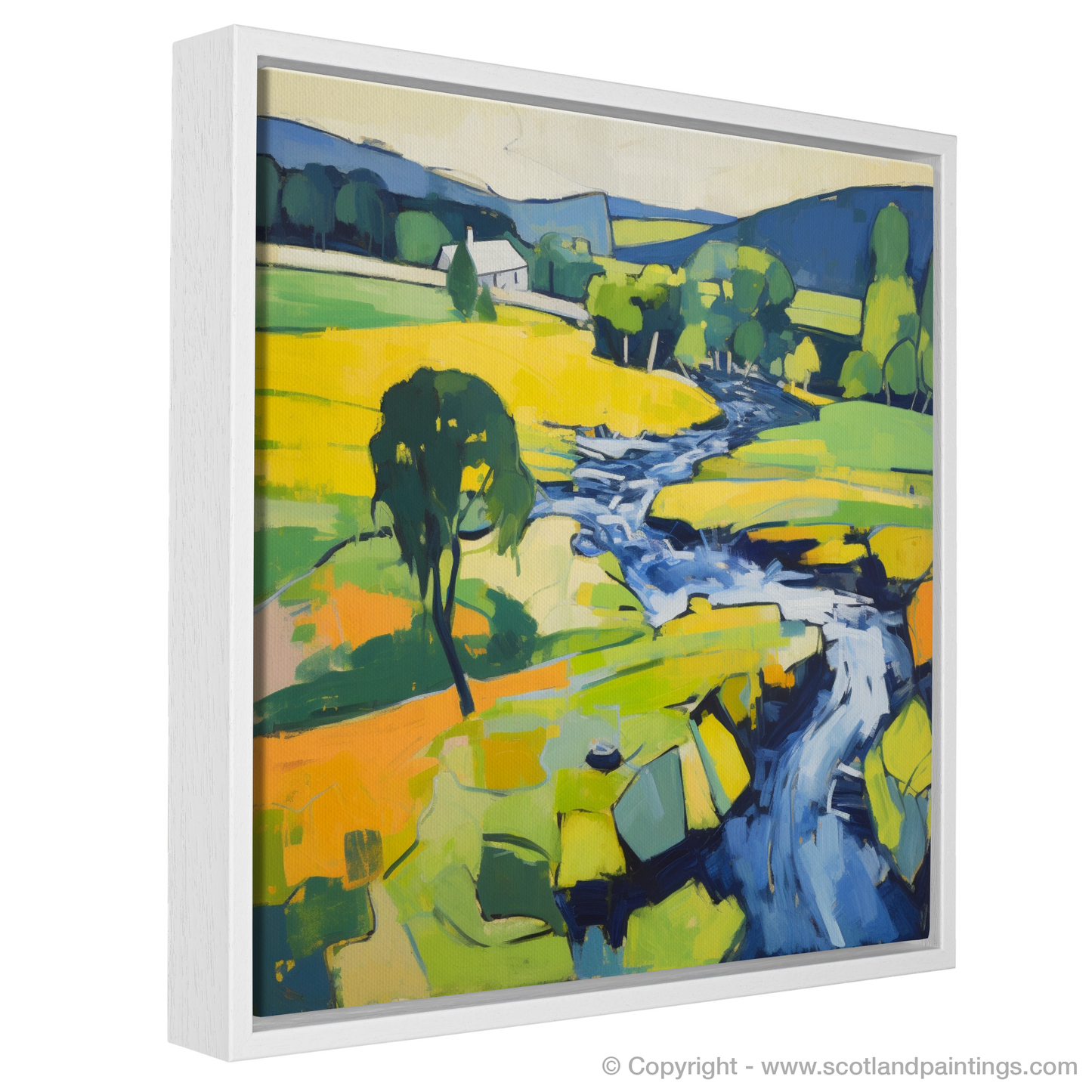 Painting and Art Print of River Earn, Perthshire in summer entitled "Summer Serenade on River Earn".