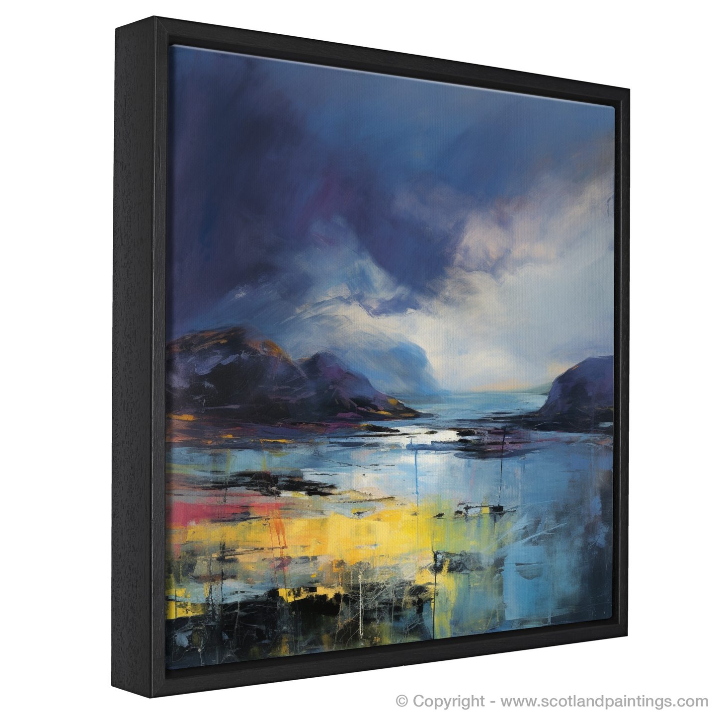 Painting and Art Print of Easdale Sound with a stormy sky entitled "Storm's Dance over Easdale Sound".