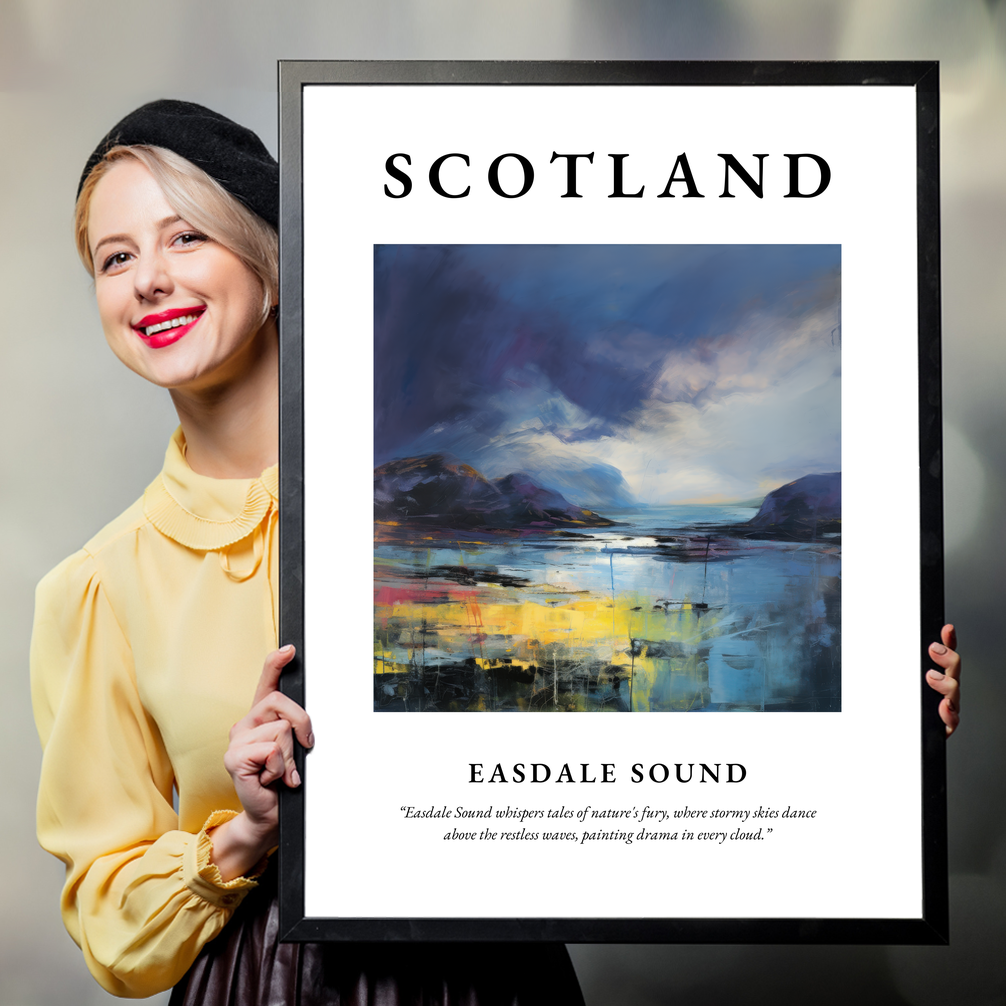 Person holding a poster of Easdale Sound