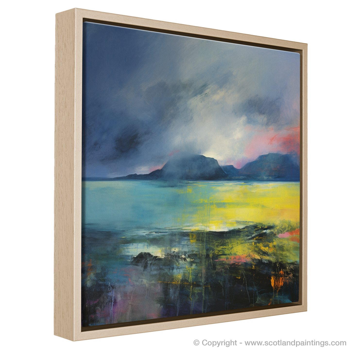 Painting and Art Print of Easdale Sound with a stormy sky entitled "Storm over Easdale Sound: An Abstract Expressionist Ode".