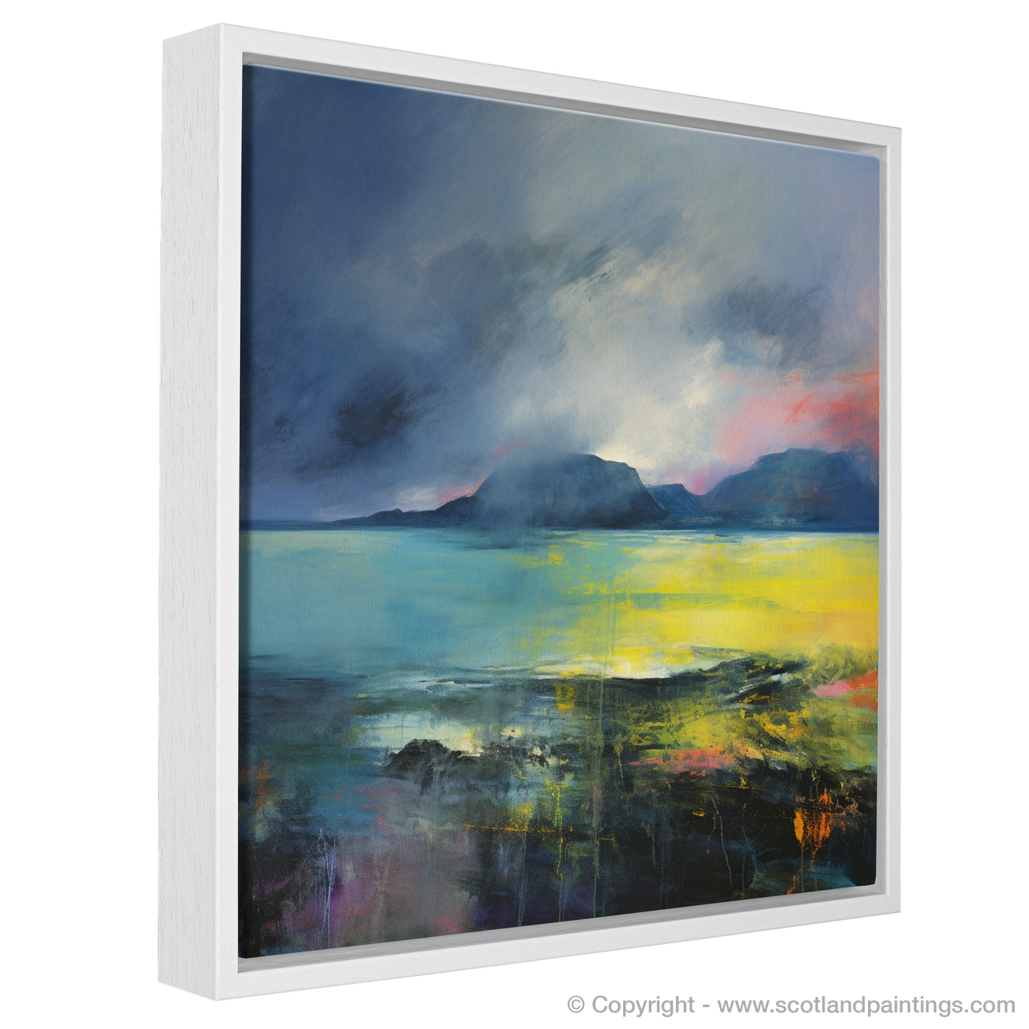 Painting and Art Print of Easdale Sound with a stormy sky entitled "Storm over Easdale Sound: An Abstract Expressionist Ode".