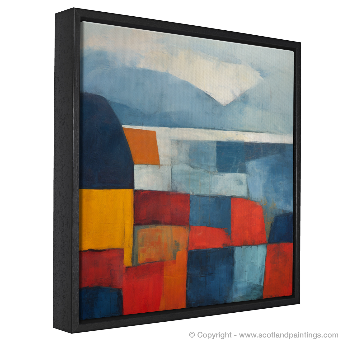 Painting and Art Print of A loch in Scotland entitled "Majestic Loch Abstract".