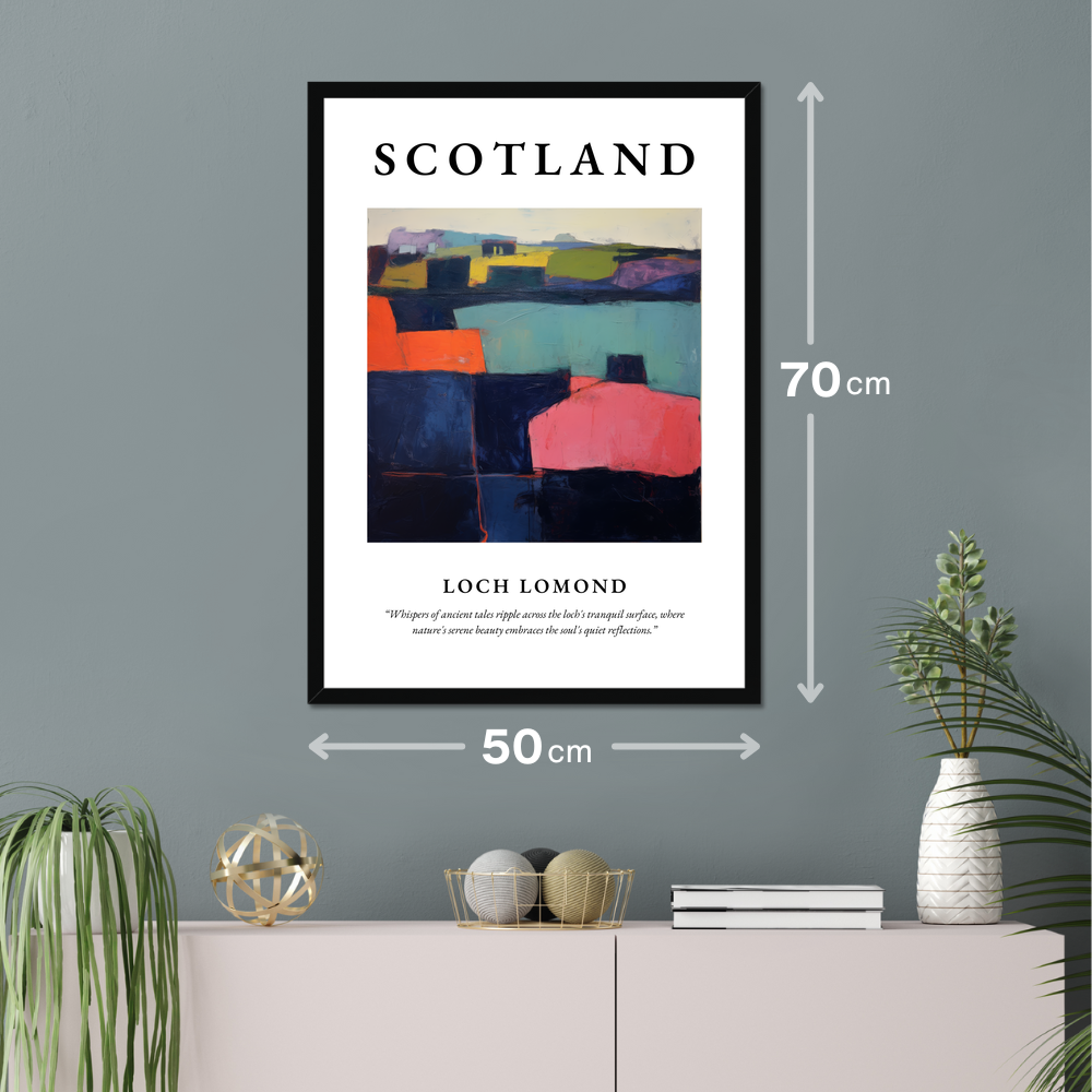 Poster of Loch Lomond hanging on a wall