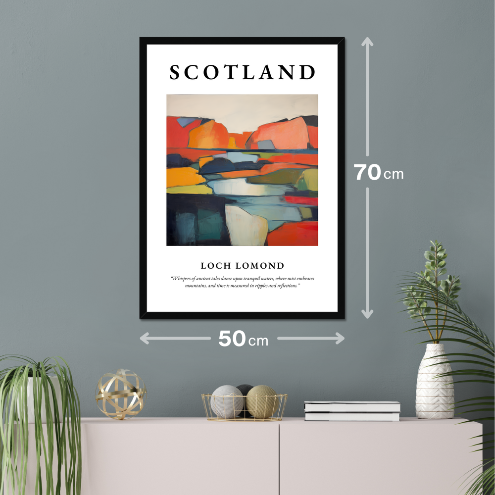 Poster of Loch Lomond hanging on a wall