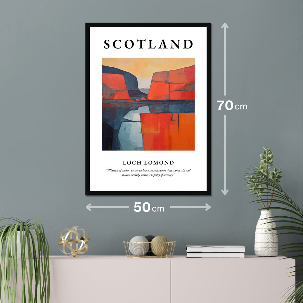 Poster of Loch Lomond hanging on a wall