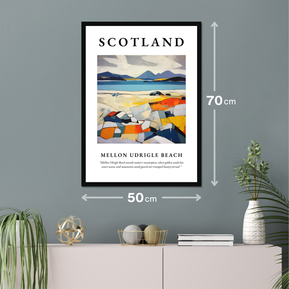 Poster of Mellon Udrigle Beach hanging on a wall