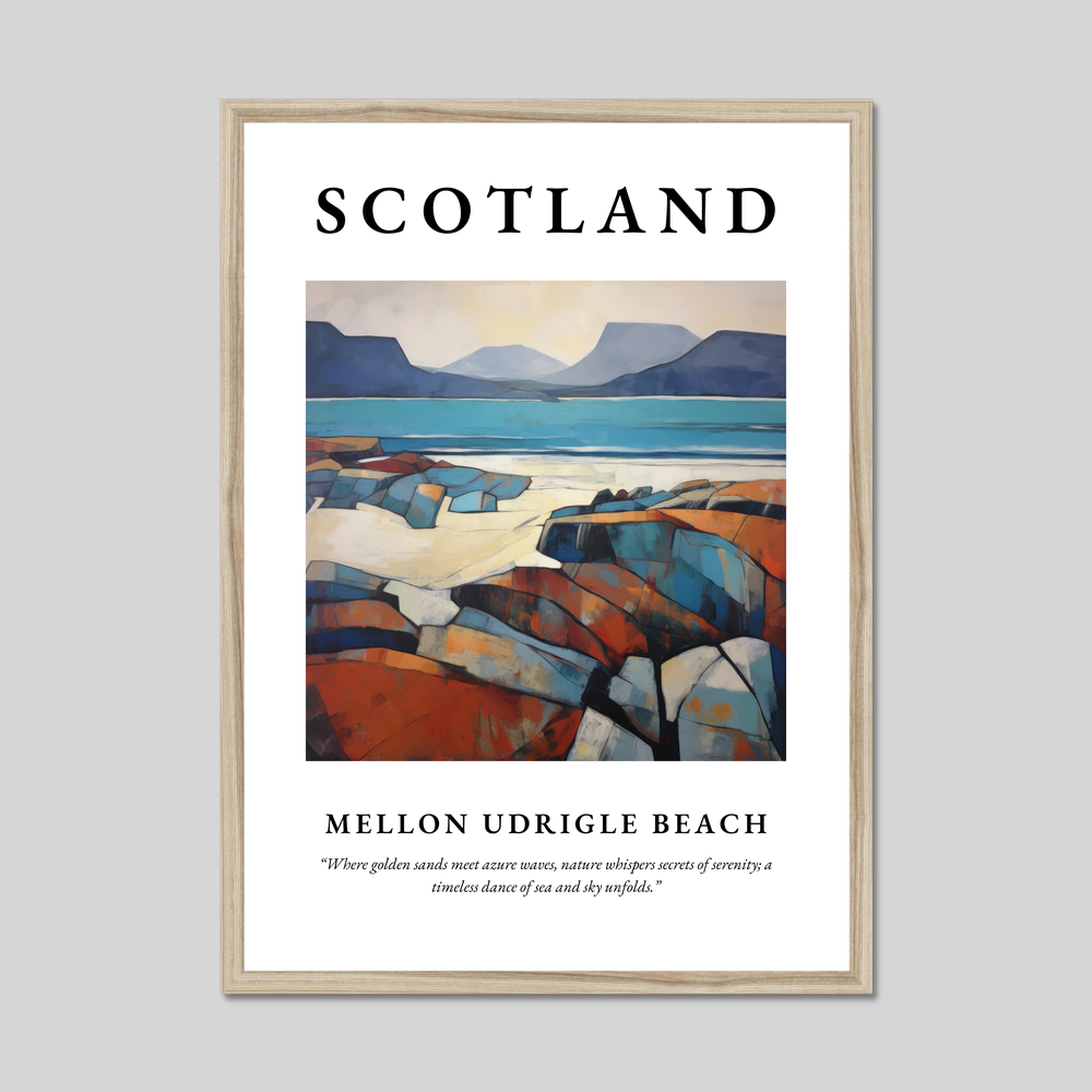 Poster in a natural frame with the word Scotland