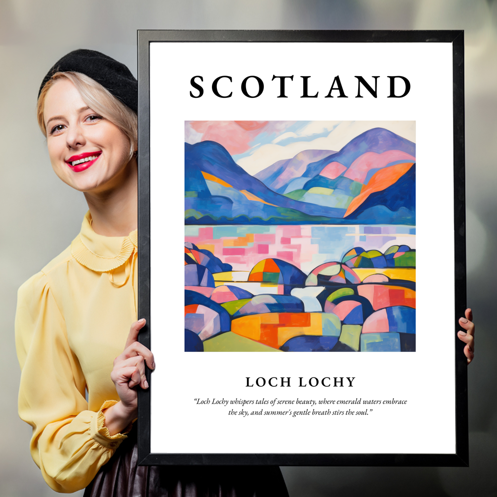 Person holding a poster of Loch Lochy