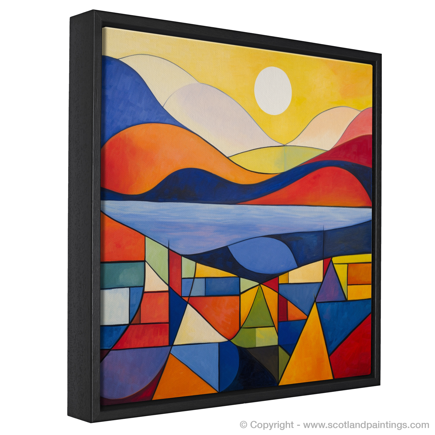 Painting and Art Print of Loch Lochy, Highlands in summer entitled "Abstract Symphony of Loch Lochy Summer".