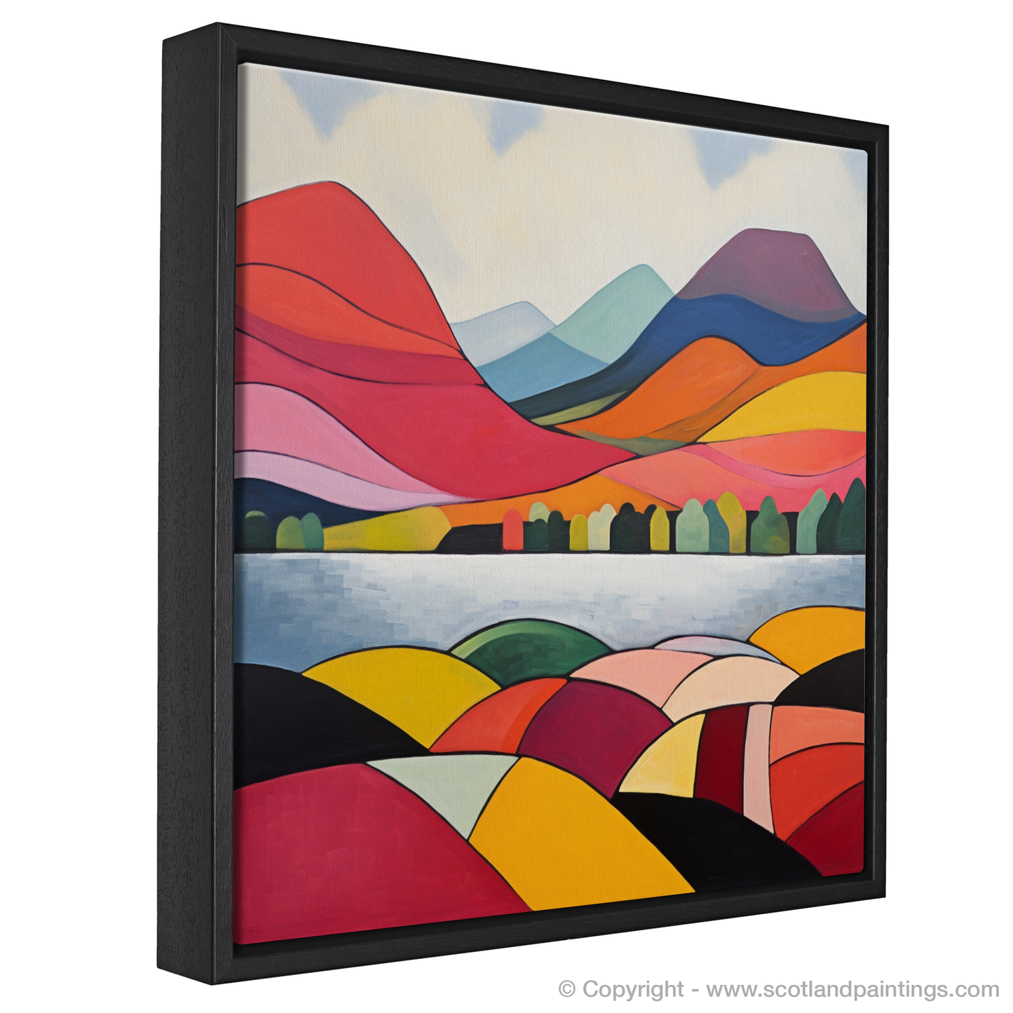 Painting and Art Print of Loch Lochy, Highlands in summer entitled "Abstract Majesty of Loch Lochy: A Scottish Summer Tapestry".