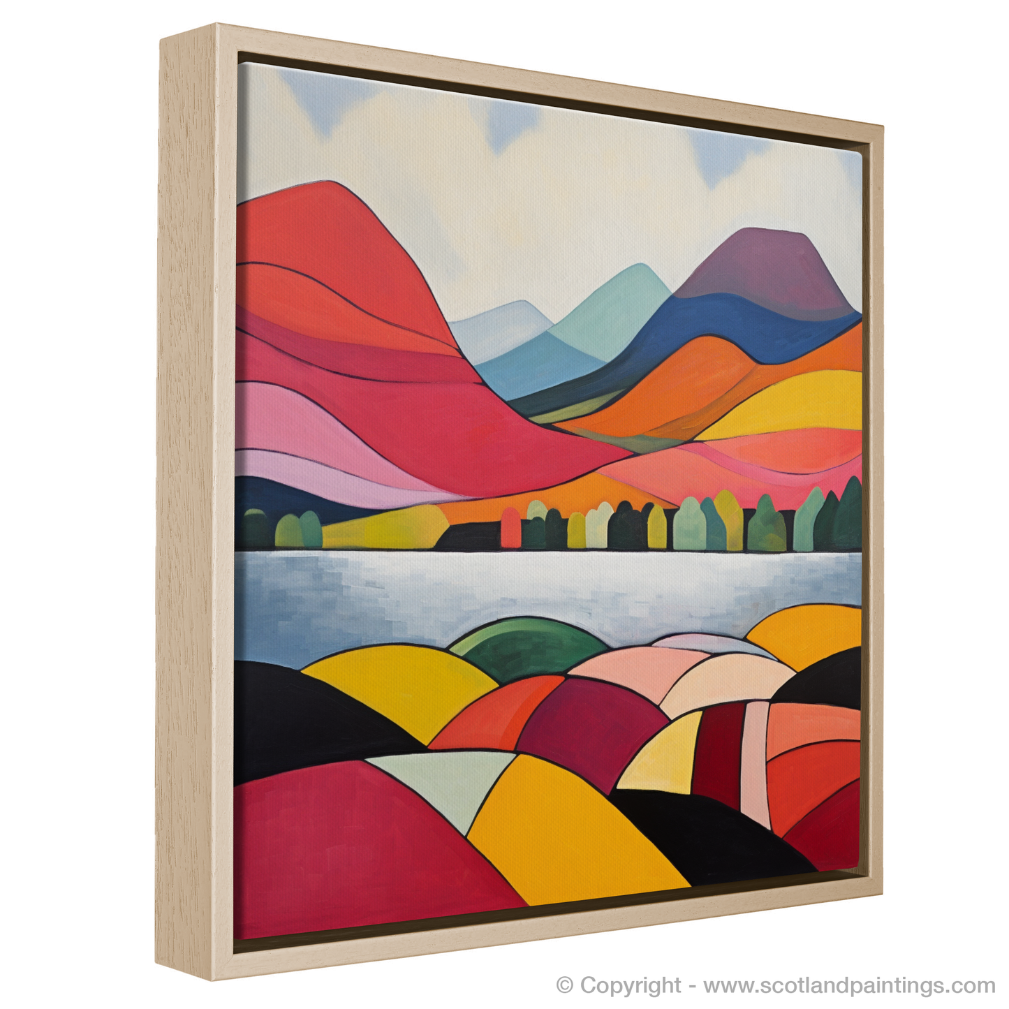 Painting and Art Print of Loch Lochy, Highlands in summer entitled "Abstract Majesty of Loch Lochy: A Scottish Summer Tapestry".