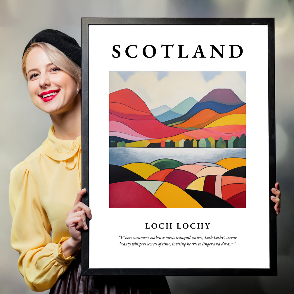 Person holding a poster of Loch Lochy