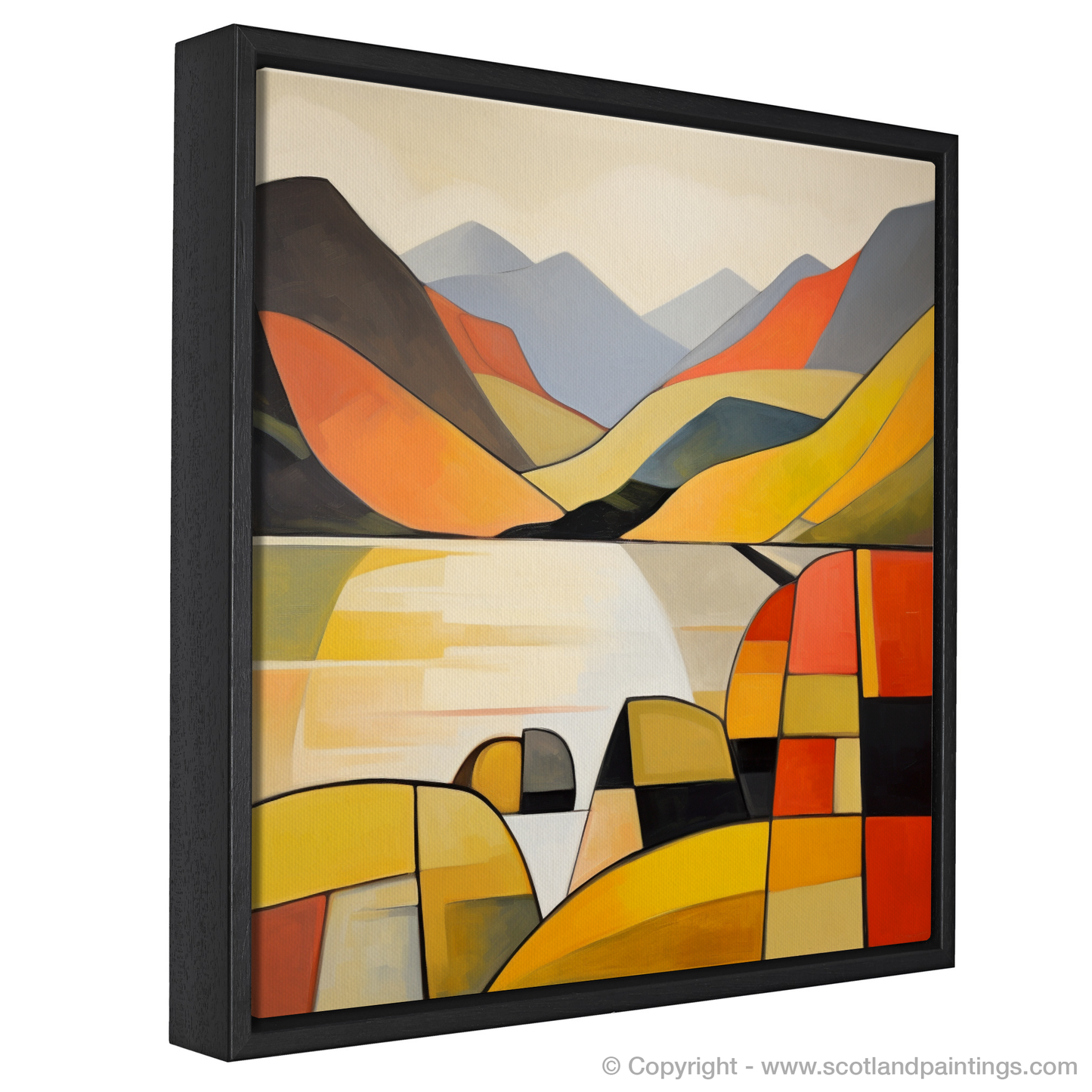 Painting and Art Print of Loch Lochy, Highlands in summer entitled "Summer Serenade by Loch Lochy: An Abstract Highland Symphony".