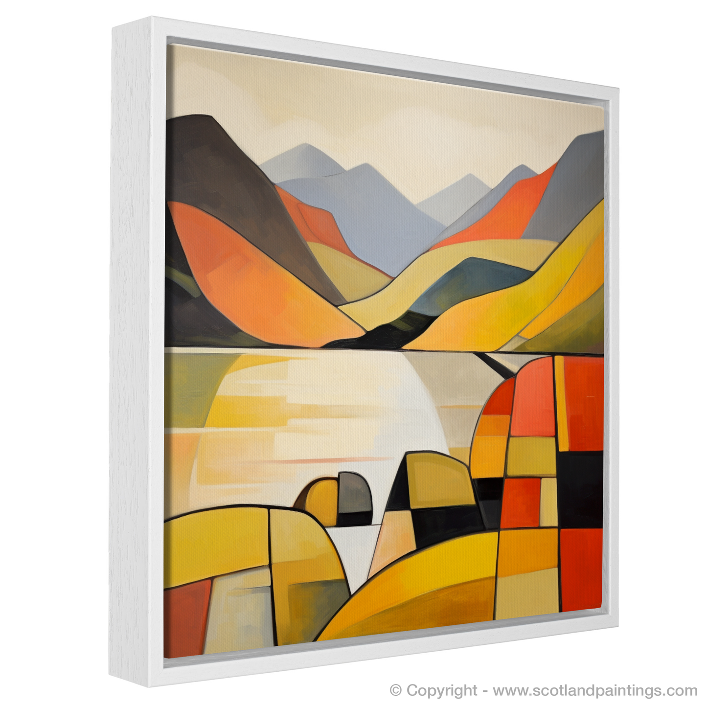 Painting and Art Print of Loch Lochy, Highlands in summer entitled "Summer Serenade by Loch Lochy: An Abstract Highland Symphony".