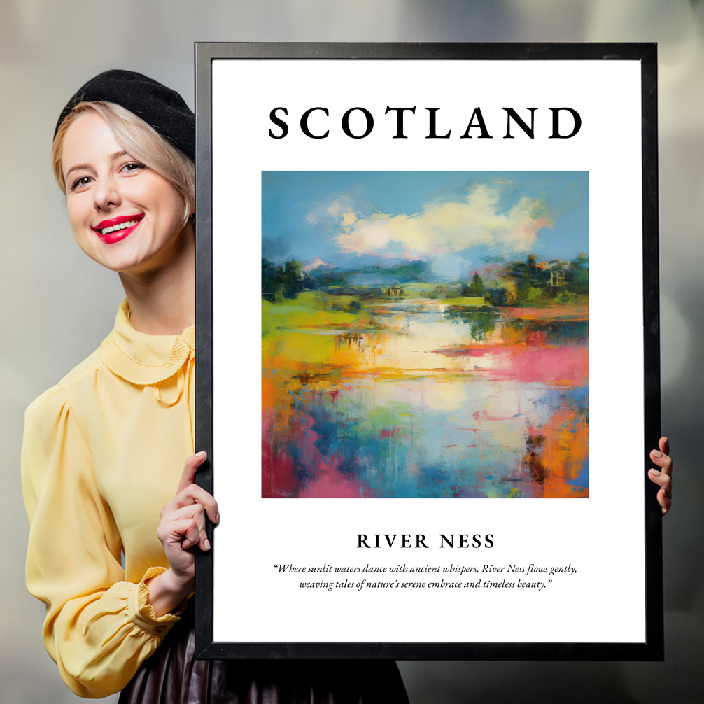 Person holding a poster of River Ness