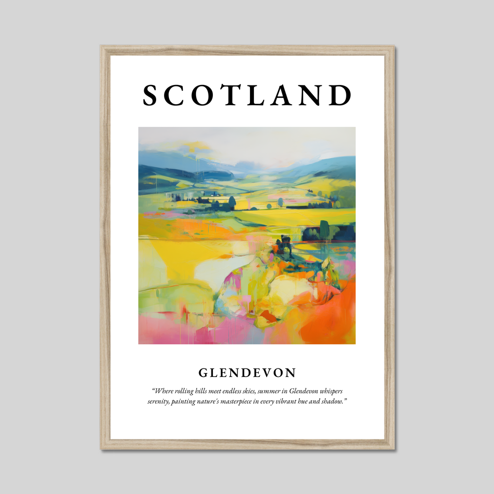 Poster in a natural frame with the word Scotland