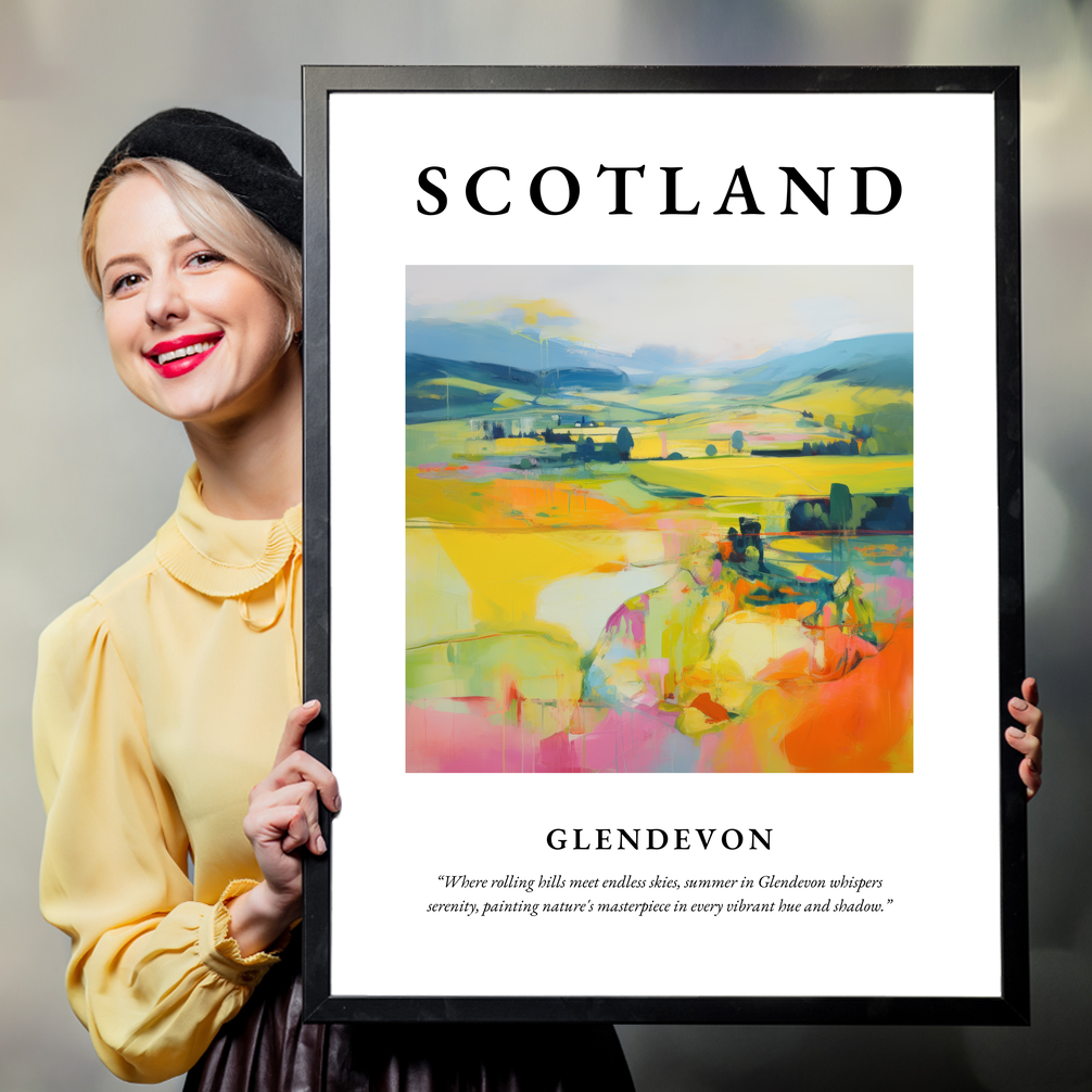 Person holding a poster of Glendevon