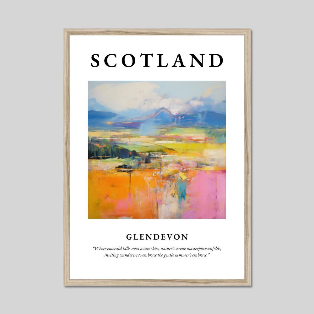 Poster in a natural frame with the word Scotland