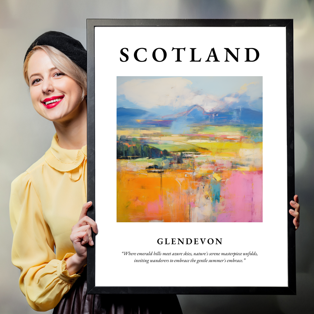 Person holding a poster of Glendevon