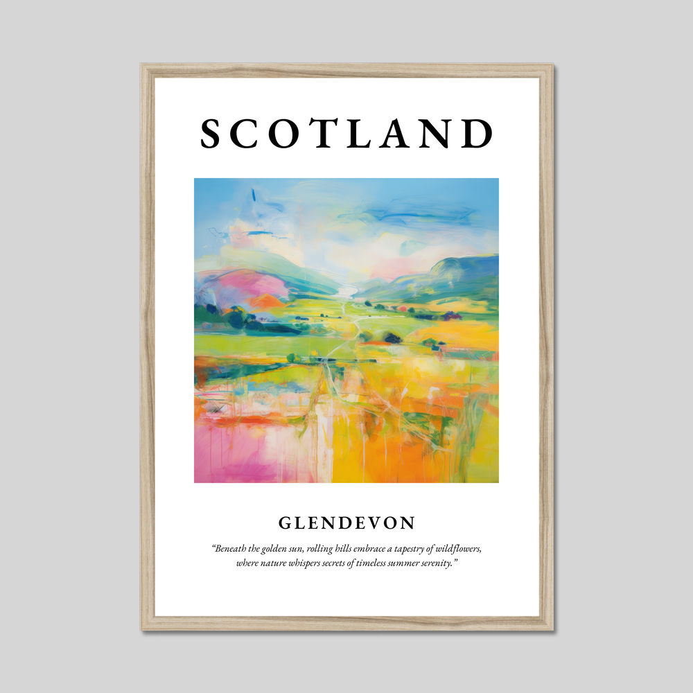 Poster in a natural frame with the word Scotland