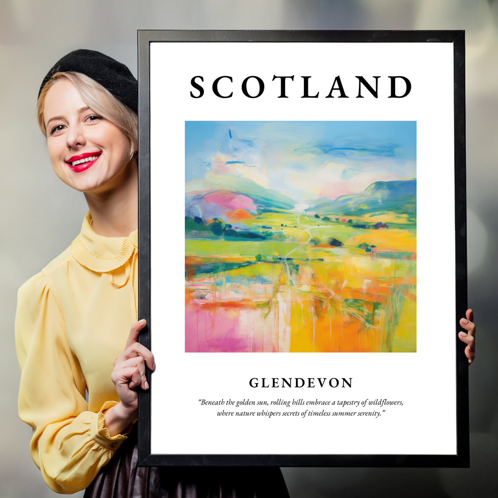 Person holding a poster of Glendevon